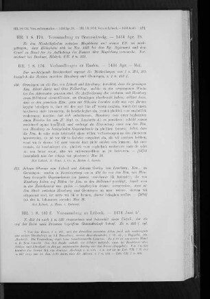 Versammlung zu Lübeck. - 1434 Juni 5.