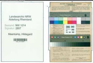 Entnazifizierung Hildegard Meerkamp , geb. 08.02.1922 (Kontoristin)