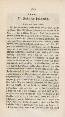 1042-1060 Die Baader'sche Philosophie : vierter und letzter Artikel