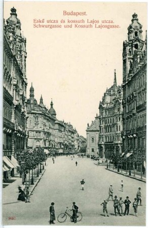 Budapest. Schwurgasse und Kossuth-Lajos-Gasse