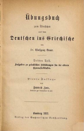 Übungsbuch zum Übersetzen aus dem Deutschen ins Griechische, 3