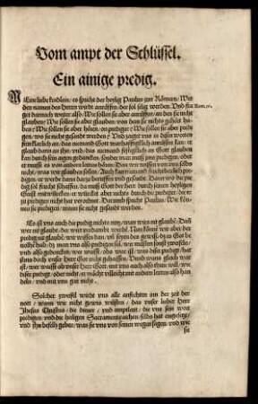 Vom ampt der Schlüssel.