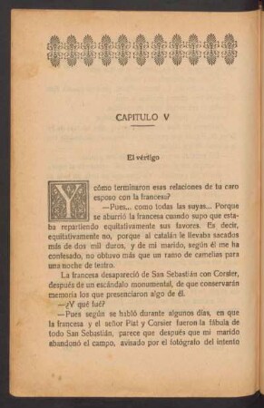 Capítulo V - El vértigo