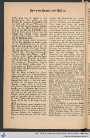 Lob von Kraut und Rüben.