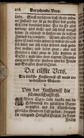 Der eilffte Vers. Die dickste Finsterniß ist mein erwünschter Schein.