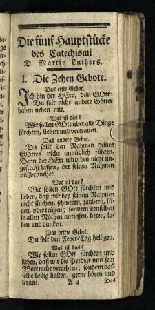 Die fünf Hauptstücke des Catechismi D. Martin Luthers
