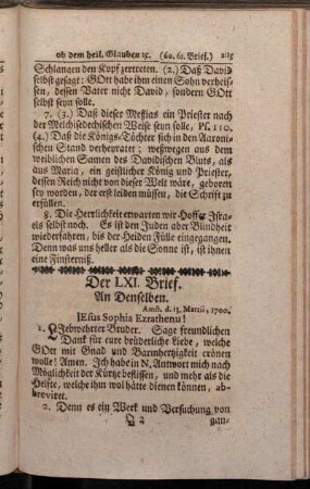 Der LXI. Brief. - Der LXX. Brief.
