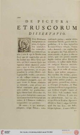 V. Dissertatio de Pictura Etruscorum