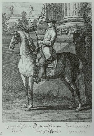 Die Postur eines Reiters wie er zierlich und gut zu Pferd sein soll