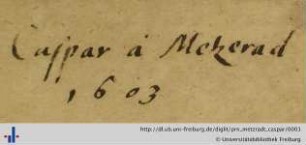 [Provenienz]: Metzradt, Caspar von