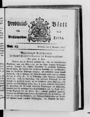 Num. 49, Ausgabe vom 6. Dezember 1820