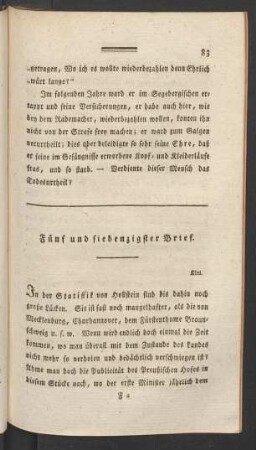 Fünf und siebenzigster Brief