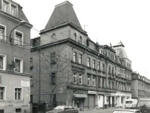 Dresden-Pieschen, Bürgerstraße 46/42. Wohn-und Geschäftshäuser (1886). Straßenansicht