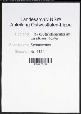 Sterberegister Standesamt Schmechten