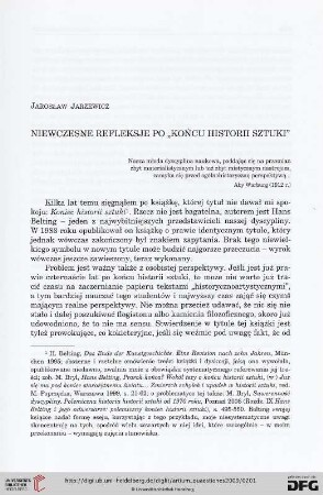 20: Niewczesne refleksje po "końcu historii sztuki"