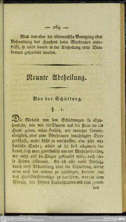 Neunte Abtheilung. Von der Schüttung