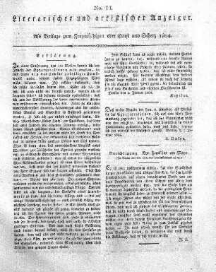 Literarischer und artistischer Anzeiger, No. II.