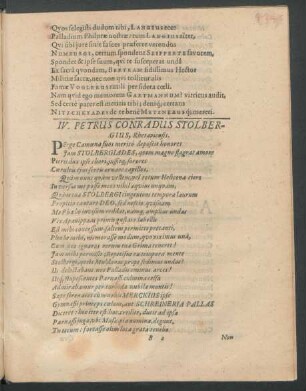 IV. Petrus Conradus Stolbergius, Rhetaviensis.