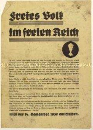 Aufruf der Konservativen Volkspartei zur Reichstagswahl 1930