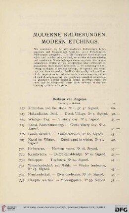 Moderne Radierungen. Modern Etchings (Nr.722-1512)
