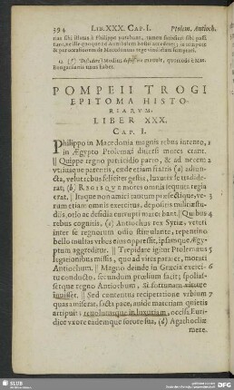 Pompeii Trogi Epitoma Historiarum, Liber XXX.