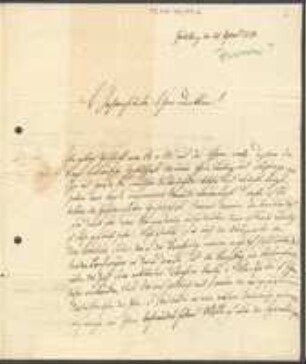 Brief von Heinrich G. Bronn an David Heinrich Hoppe