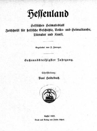 Nr. 1, Januar-Heft 1922