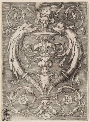 Ornament mit zwei Delfinen