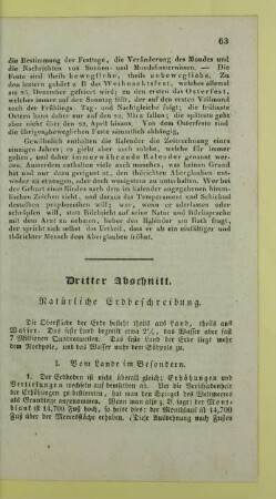 Dritter Abschnitt. Natürliche Erdbeschreibung