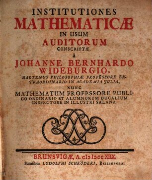 Institutiones Mathematicae