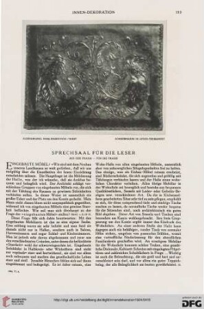 Sprechsaal für die Leser