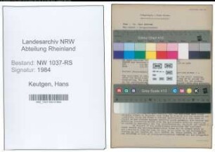 Entnazifizierung Hans Keutgen , geb. 12.06.1912 (Landgerichtsrat)