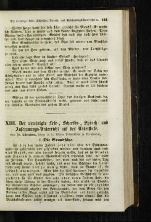 ¬Der¬ vereinigte Lese-, Schreibe-, Sprach- und Anschauungs-Unterricht auf der Unterstufe