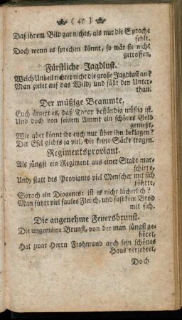 Der müßige Beammte. - Edle Gesinnungen.