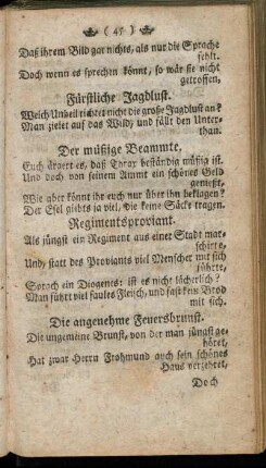 Der müßige Beammte. - Edle Gesinnungen.