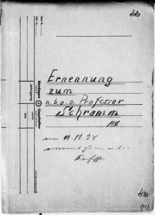 Ernennung zum nichtbeamteten ao. Prof. Schramm (romanische Philologie)