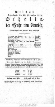 Othello, der Mohr von Venedig