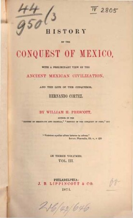 History of the conquest of Mexico, 3