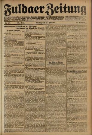 Erste Ausgabe vom Montag, den 12. Juli 1915.