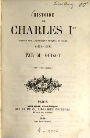 Histoire de Charles Ier : depuis son avénement jusqu'à sa mort. 1