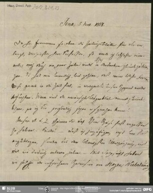 Eigenh. Brief von Heinrich Carl Abraham Eichstaedt an August Wilhelm von Schlegel, Jena, 05.11.1808