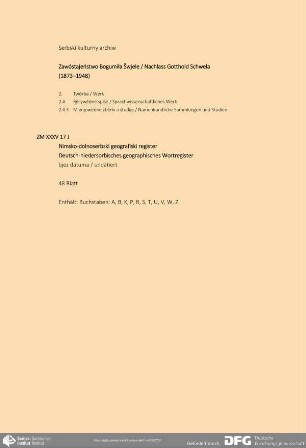 Deutsch-niedersorbisches geographisches Wortregister