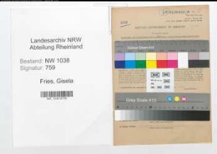 Entnazifizierung Gisela Fries , geb. 21.02.1921 ()