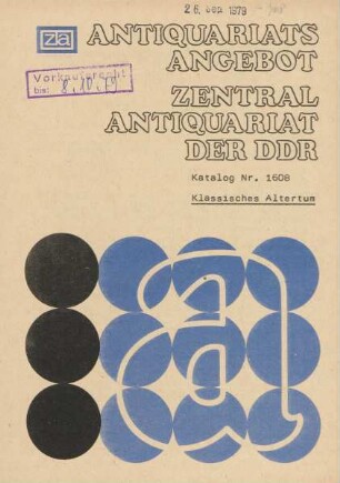 Nr. 1608: Klassisches Altertum