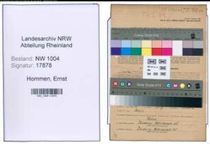 Entnazifizierung Ernst Hommen , geb. 21.03.1901 (Kaufm.Angestellter)