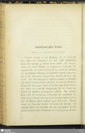 Achtundzwanzigstes Capitel. Wechsel der politischen Verhältnisse
