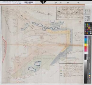 Halle (Halle) Teilung der Halleschen Masch und Heide und der Brandheide Nr. 47 Reinzeichnung 1783 o.M. 65 x 69 kol. Zeichnung M. Reinhold Spez.Verz. Markenkarten X Nr. 41