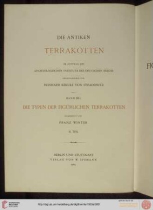 Band III, Teil 2: Die antiken Terrakotten: Die Typen der figürlichen Terrakotten