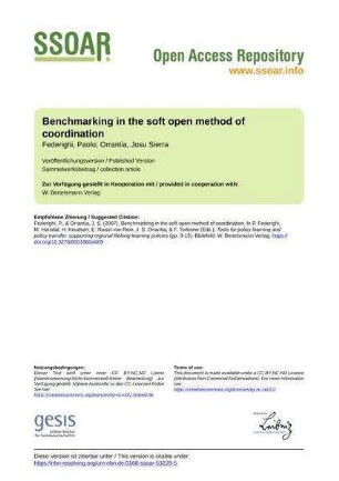 Benchmarking in the soft open method of coordination