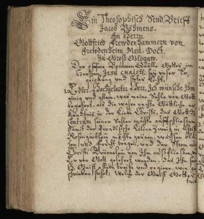 Theosophischer Sendbrief an Gottfried Freudenhammer